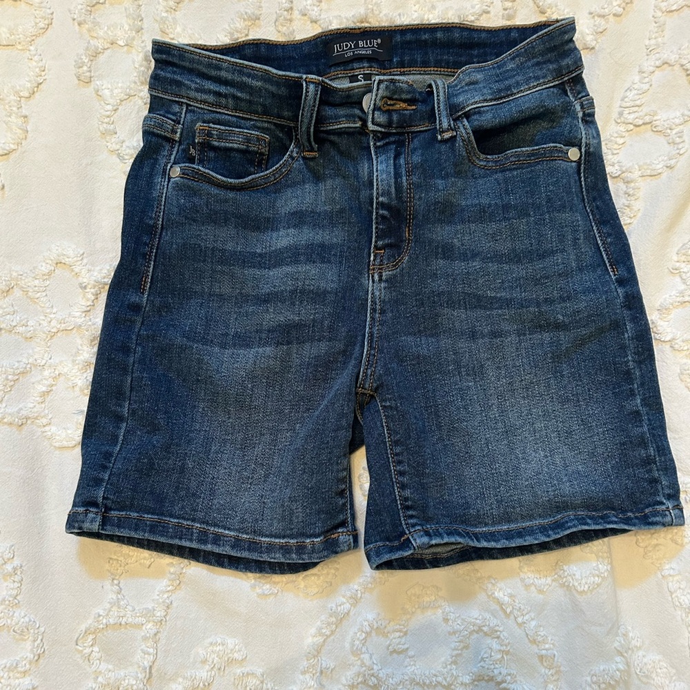Judy Blue Light and Dark Blue Denim Jeans